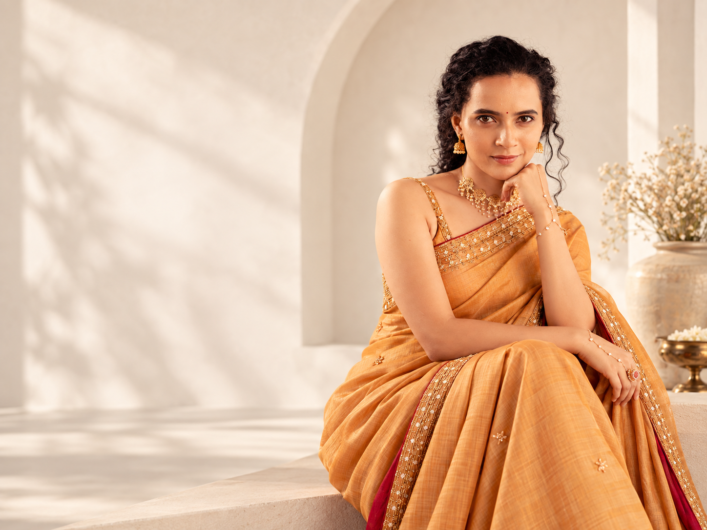 Oyshee golden saree editorial